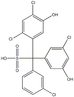 (3-Chlorophenyl)(3-chloro-5-hydroxyphenyl)(2,4-dichloro-5-hydroxyphenyl)methanesulfonic acid 结构式