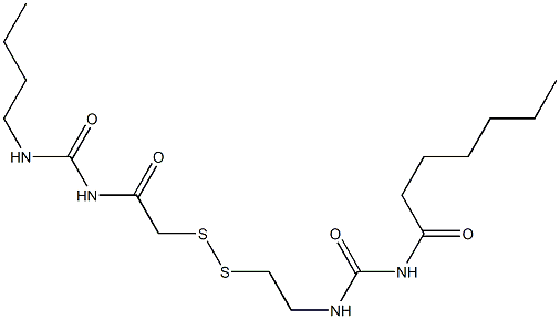 1-Heptanoyl-3-[2-[[(3-butylureido)carbonylmethyl]dithio]ethyl]urea 结构式