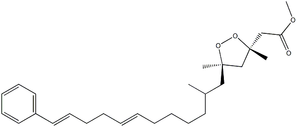 (3S,5R,12E,16E)-3,5,7-Trimethyl-17-phenyl-3,5-epidioxy-12,16-heptadecadienoic acid methyl ester 结构式
