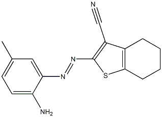 4,5,6,7-Tetrahydro-2-(2-amino-5-methylphenylazo)benzo[b]thiophene-3-carbonitrile 结构式