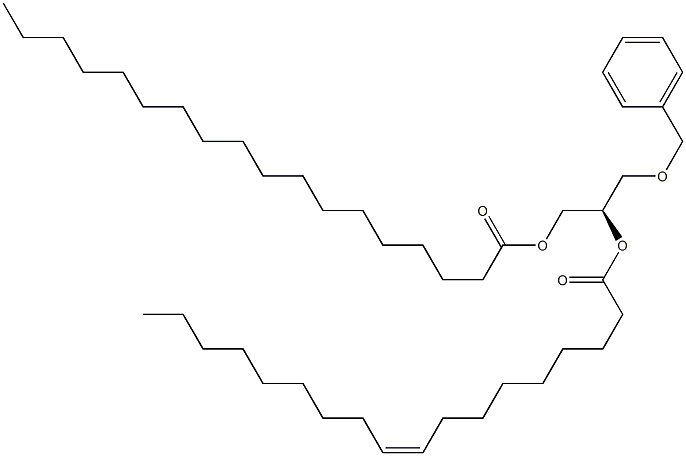 [R,(-)]-3-O-Benzyl-2-O-oleoyl-1-O-stearoyl-D-glycerol 结构式