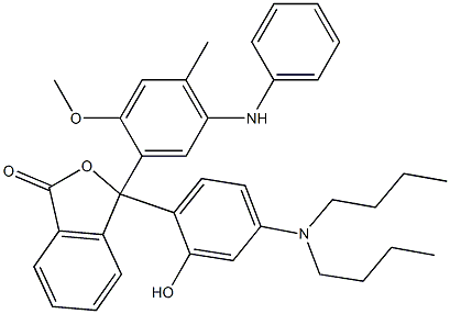 3-(4-Dibutylamino-2-hydroxyphenyl)-3-(5-anilino-2-methoxy-4-methylphenyl)phthalide 结构式