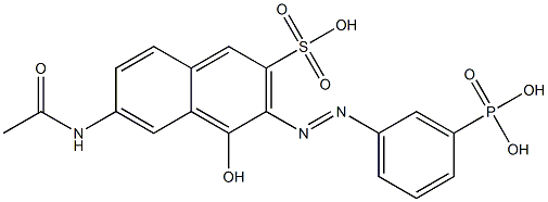 6-(Acetylamino)-4-hydroxy-3-[(3-phosphonophenyl)azo]-2-naphthalenesulfonic acid 结构式