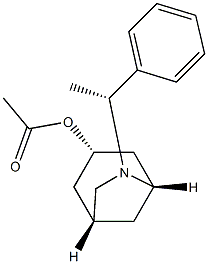 Acetic acid (1R,3S,5S)-6-[(R)-1-phenylethyl]-6-azabicyclo[3.2.1]octan-3-yl ester 结构式