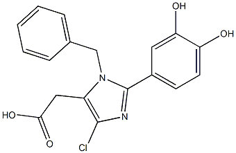 1-Benzyl-4-chloro-2-(3,4-dihydroxyphenyl)-1H-imidazole-5-acetic acid 结构式
