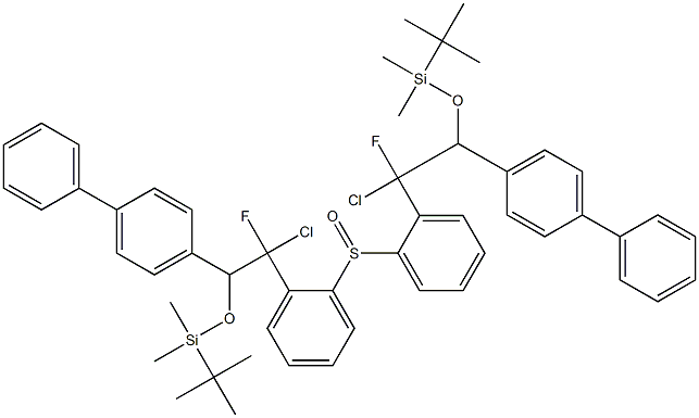 [1-Chloro-1-fluoro-2-(biphenyl-4-yl)-2-(tert-butyldimethylsiloxy)ethyl]phenyl sulfoxide 结构式