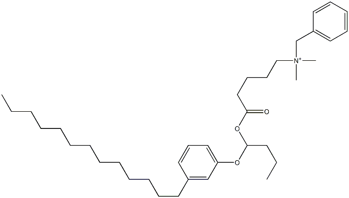 N,N-Dimethyl-N-benzyl-N-[4-[[1-(3-tridecylphenyloxy)butyl]oxycarbonyl]butyl]aminium 结构式