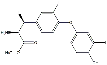 (2R,3S)-2-Amino-3-[4-(4-hydroxy-3-iodophenoxy)-3-iodophenyl]-3-iodopropanoic acid sodium salt 结构式