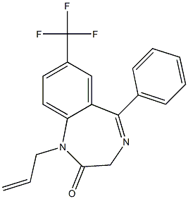 7-Trifluoromethyl-1-(2-propenyl)-5-(phenyl)-1H-1,4-benzodiazepin-2(3H)-one 结构式