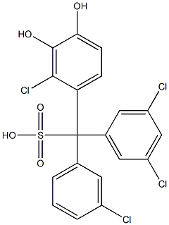 (3-Chlorophenyl)(3,5-dichlorophenyl)(2-chloro-3,4-dihydroxyphenyl)methanesulfonic acid 结构式