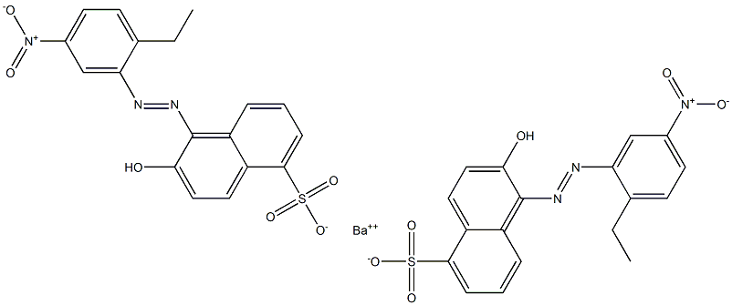 Bis[1-[(2-ethyl-5-nitrophenyl)azo]-2-hydroxy-5-naphthalenesulfonic acid]barium salt 结构式