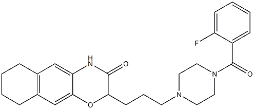 2-[3-[4-(2-Fluorobenzoyl)piperazin-1-yl]propyl]-6,7,8,9-tetrahydro-2H-naphth[2,3-b][1,4]oxazin-3(4H)-one 结构式