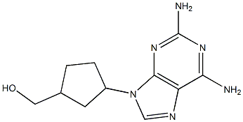 2,6-Diamino-9-(3-hydroxymethylcyclopentyl)-9H-purine 结构式