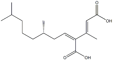 (2E,4Z,7S)-3,7,11-Trimethyl-4-carboxy-2,4-dodecadienoic acid 结构式