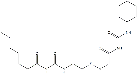 1-Heptanoyl-3-[2-[[(3-cyclohexylureido)carbonylmethyl]dithio]ethyl]urea 结构式