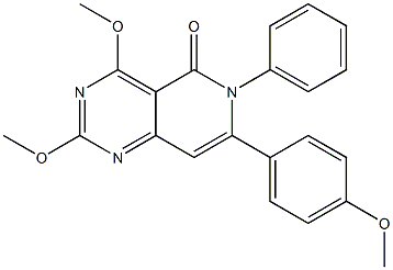 2,4-Dimethoxy-6-phenyl-7-(4-methoxyphenyl)pyrido[4,3-d]pyrimidin-5(6H)-one 结构式
