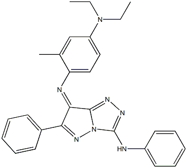 (7Z)-7-[[2-Methyl-4-(diethylamino)phenyl]imino]-N,6-diphenyl-7H-pyrazolo[5,1-c]-1,2,4-triazol-3-amine 结构式