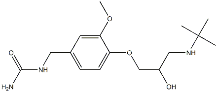 3-[3-Methoxy-4-[2-hydroxy-3-[tert-butylamino]propoxy]benzyl]urea 结构式