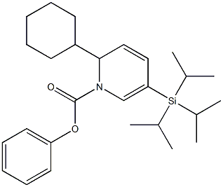 1,2-Dihydro-2-cyclohexyl-5-(triisopropylsilyl)pyridine-1-carboxylic acid phenyl ester 结构式