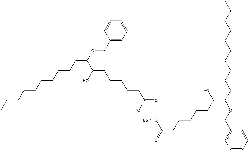 Bis(8-benzyloxy-7-hydroxystearic acid)barium salt 结构式
