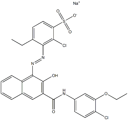 2-Chloro-4-ethyl-3-[[3-[[(4-chloro-3-ethoxyphenyl)amino]carbonyl]-2-hydroxy-1-naphtyl]azo]benzenesulfonic acid sodium salt 结构式