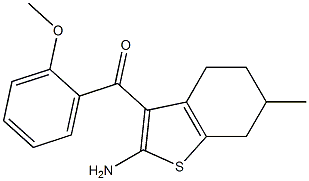 2-Amino-3-(2-methoxybenzoyl)-6-methyl-4,5,6,7-tetrahydrobenzo[b]thiophene 结构式