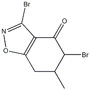 3-Bromo-4,5,6,7-tetrahydro-5-bromo-6-methyl-1,2-benzisoxazol-4-one 结构式