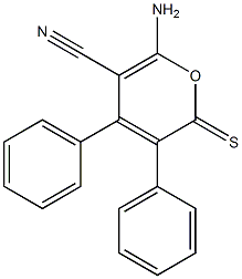 3,4-Diphenyl-2-thioxo-6-amino-2H-pyran-5-carbonitrile 结构式