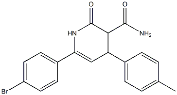 1,2,3,4-Tetrahydro-2-oxo-4-(4-methylphenyl)-6-(4-bromophenyl)pyridine-3-carboxamide 结构式