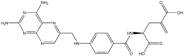 (2S)-2-[4-[N-(2,4-Diamino-6-pteridinylmethyl)amino]benzoylamino]-4-methyleneglutaric acid 结构式