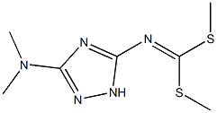 (3-Dimethylamino-1H-1,2,4-triazol-5-yl)imidodithiocarbonic acid dimethyl ester 结构式
