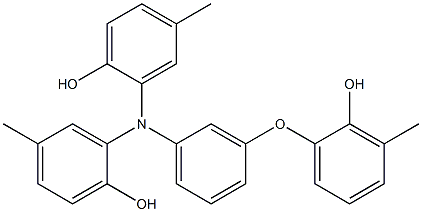 N,N-Bis(2-hydroxy-5-methylphenyl)-3-(2-hydroxy-3-methylphenoxy)benzenamine 结构式