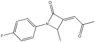 (E)-3-(2-Oxopropylidene)-4-methyl-1-(4-fluorophenyl)azetidin-2-one 结构式