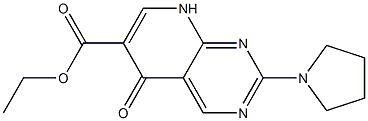 5,8-Dihydro-5-oxo-2-(1-pyrrolidinyl)pyrido[2,3-d]pyrimidine-6-carboxylic acid ethyl ester 结构式