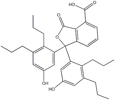 1,3-Dihydro-1,1-bis(5-hydroxy-2,3-dipropylphenyl)-3-oxoisobenzofuran-4-carboxylic acid 结构式