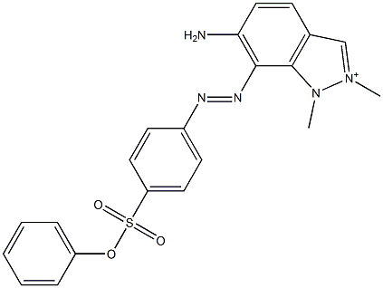 6-Amino-1,2-dimethyl-7-[[4-(phenoxysulfonyl)phenyl]azo]-1H-indazol-2-ium 结构式