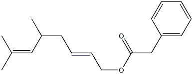 Phenylacetic acid 5,7-dimethyl-2,6-octadienyl ester 结构式