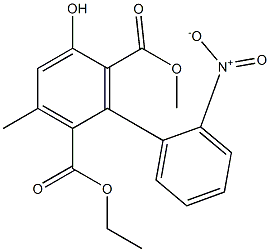 3-Methyl-5-hydroxy-2'-nitro-1,1'-biphenyl-2,6-dicarboxylic acid 2-ethyl 6-methyl ester 结构式
