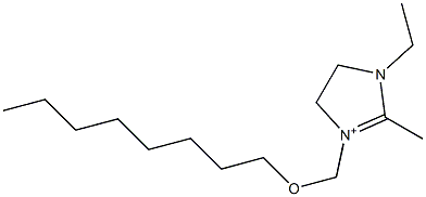 1-Ethyl-2-methyl-3-[(octyloxy)methyl]-4,5-dihydro-1H-imidazol-3-ium 结构式