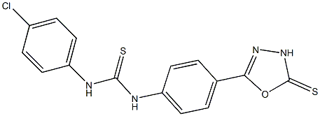 1-(4-Chlorophenyl)-3-[4-[(5-thioxo-4,5-dihydro-1,3,4-oxadiazol)-2-yl]phenyl]thiourea 结构式