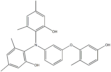 N,N-Bis(6-hydroxy-2,4-dimethylphenyl)-3-(3-hydroxy-6-methylphenoxy)benzenamine 结构式