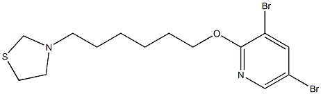 3,5-Dibromo-2-[[6-(3-thiazolidinyl)hexyl]oxy]pyridine 结构式