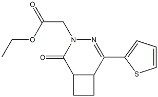 4,5-Ethylene-3-(2-thienyl)-5,6-dihydro-6-oxopyridazine-1(4H)-acetic acid ethyl ester 结构式