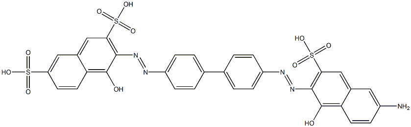 3-[[4'-[(6-Amino-1-hydroxy-3-sulfo-2-naphthalenyl)azo]-1,1'-biphenyl-4-yl]azo]-4-hydroxy-2,7-naphthalenedisulfonic acid 结构式