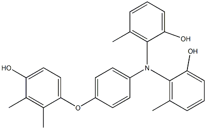 N,N-Bis(2-hydroxy-6-methylphenyl)-4-(4-hydroxy-2,3-dimethylphenoxy)benzenamine 结构式