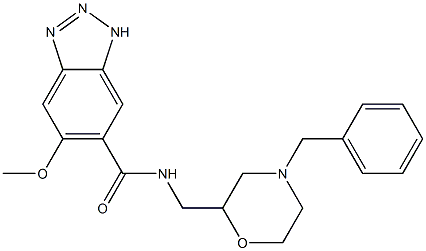 N-(4-Benzylmorpholin-2-ylmethyl)-5-methoxy-1H-benzotriazole-6-carboxamide 结构式