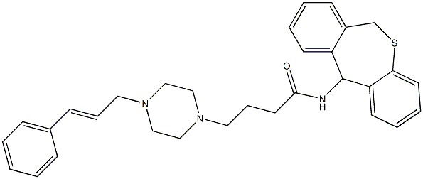 4-[4-(3-Phenyl-2-propenyl)-1-piperazinyl]-N-[(6,11-dihydrodibenzo[b,e]thiepin)-11-yl]butyramide 结构式