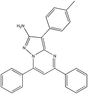 2-Amino-3-(4-methylphenyl)-5,7-diphenylpyrazolo[1,5-a]pyrimidine 结构式