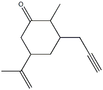 2-Methyl-5-(1-methylethenyl)-3-(2-propynyl)cyclohexanone 结构式