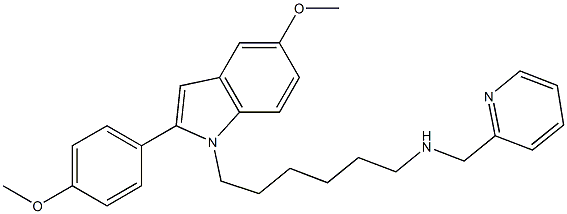 5-Methoxy-2-(4-methoxyphenyl)-1-[6-[(2-pyridinylmethyl)amino]hexyl]-1H-indole 结构式